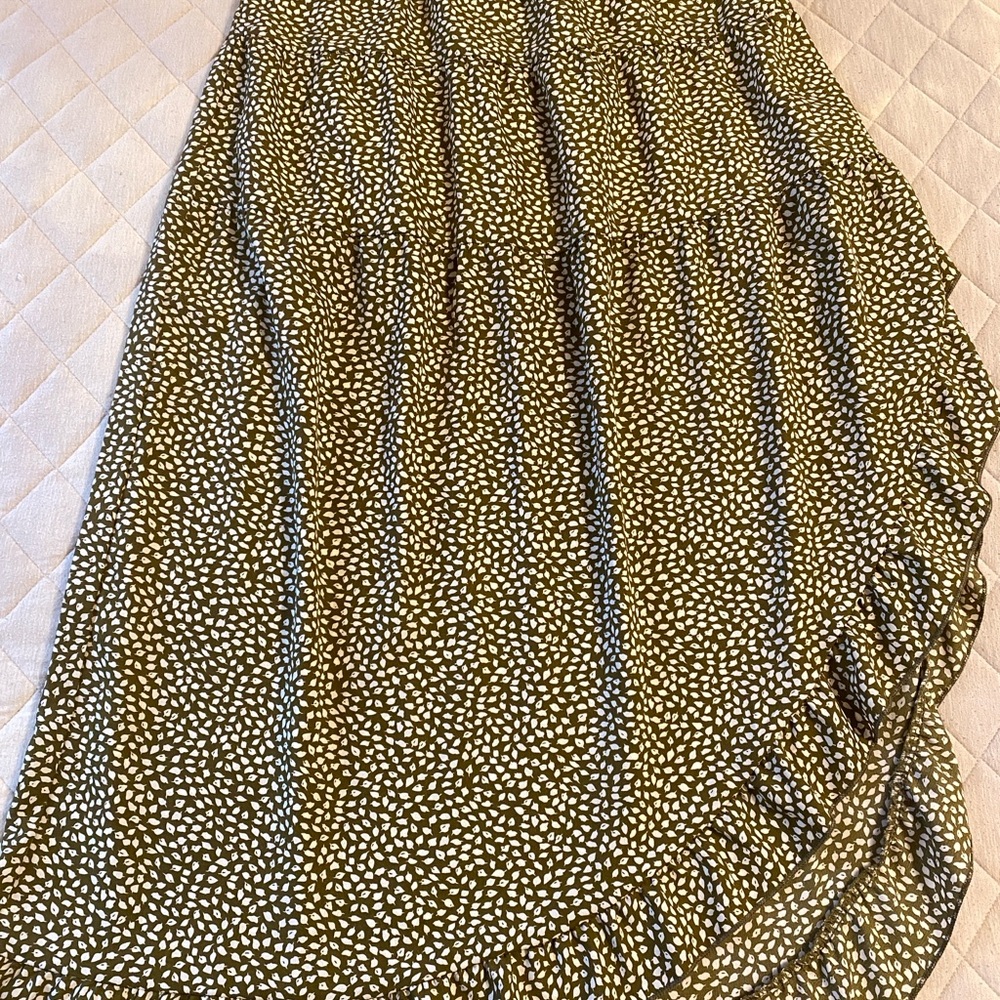 Olive Green Polka Dot Women's Skirt